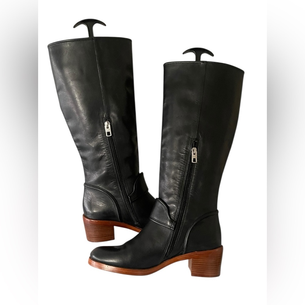Coach Cecelia black leather riding boots size 8 B - Picture 8 of 11